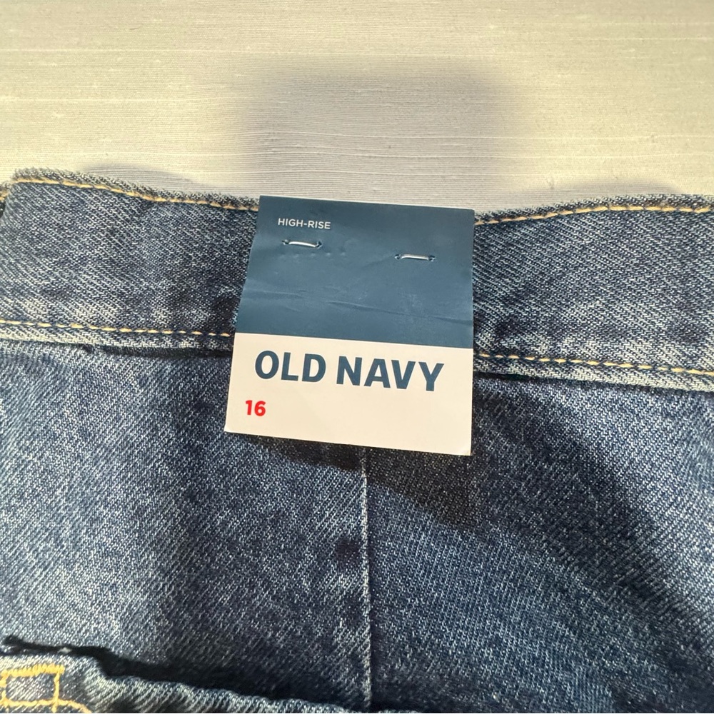 Old Navy Dark Blue Button-Front A-Line Denim Skirt - Picture 4 of 7